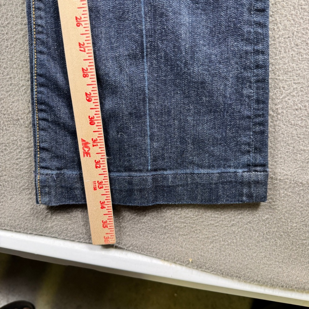 7 For All Mankind Dojo Jeans Women 26 Blue Flare Dark Wash Denim Made in USA - Picture 8 of 10